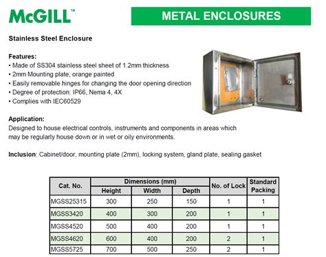 mcgill metal enclosure prices